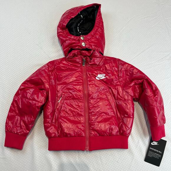 Nike Kids Polyfill Bomber Puffer Jacket 2T Hot Pink